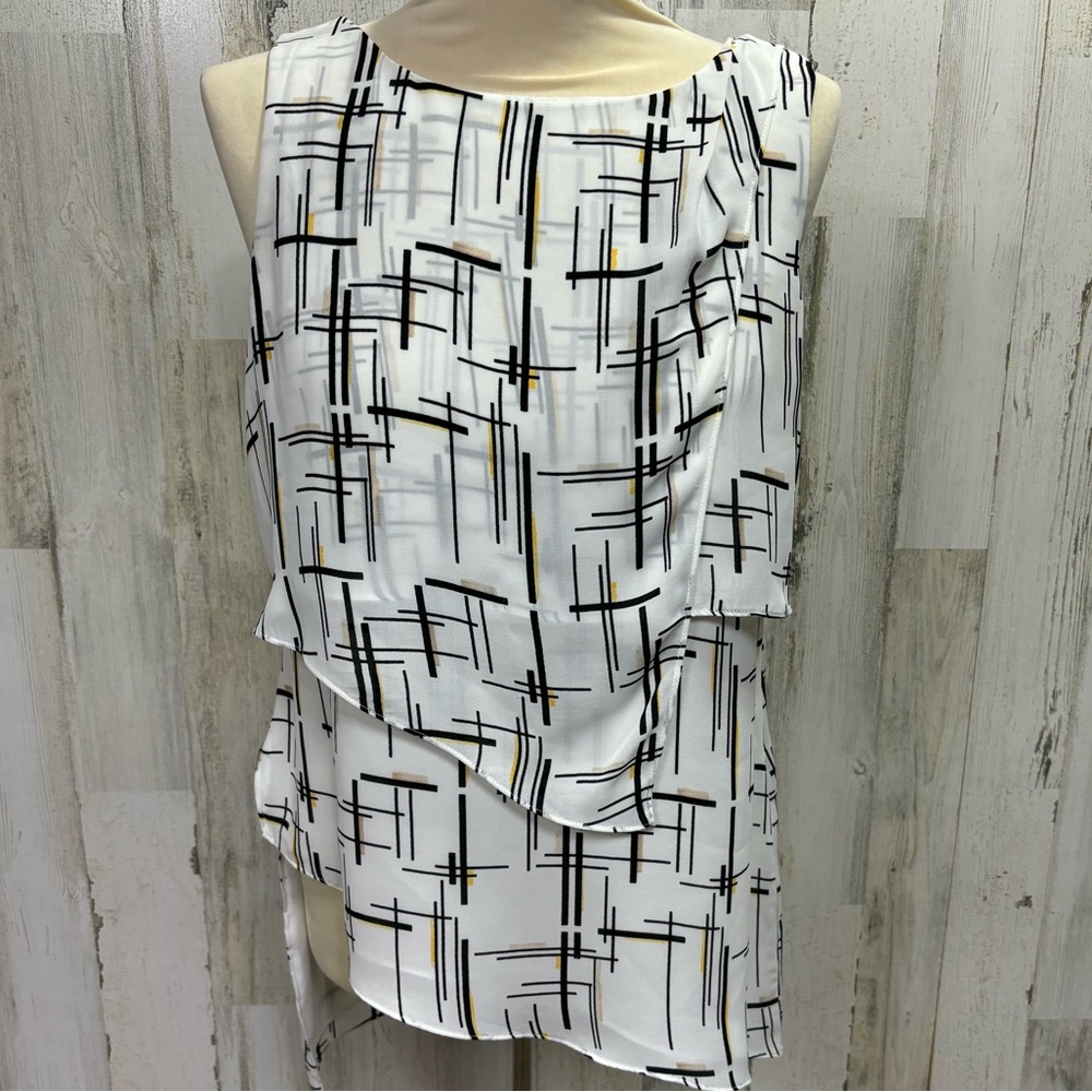 White House Black Market Crossroads Asymmetrical Layered Tunic
